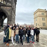 CET Prague students on a walking tour